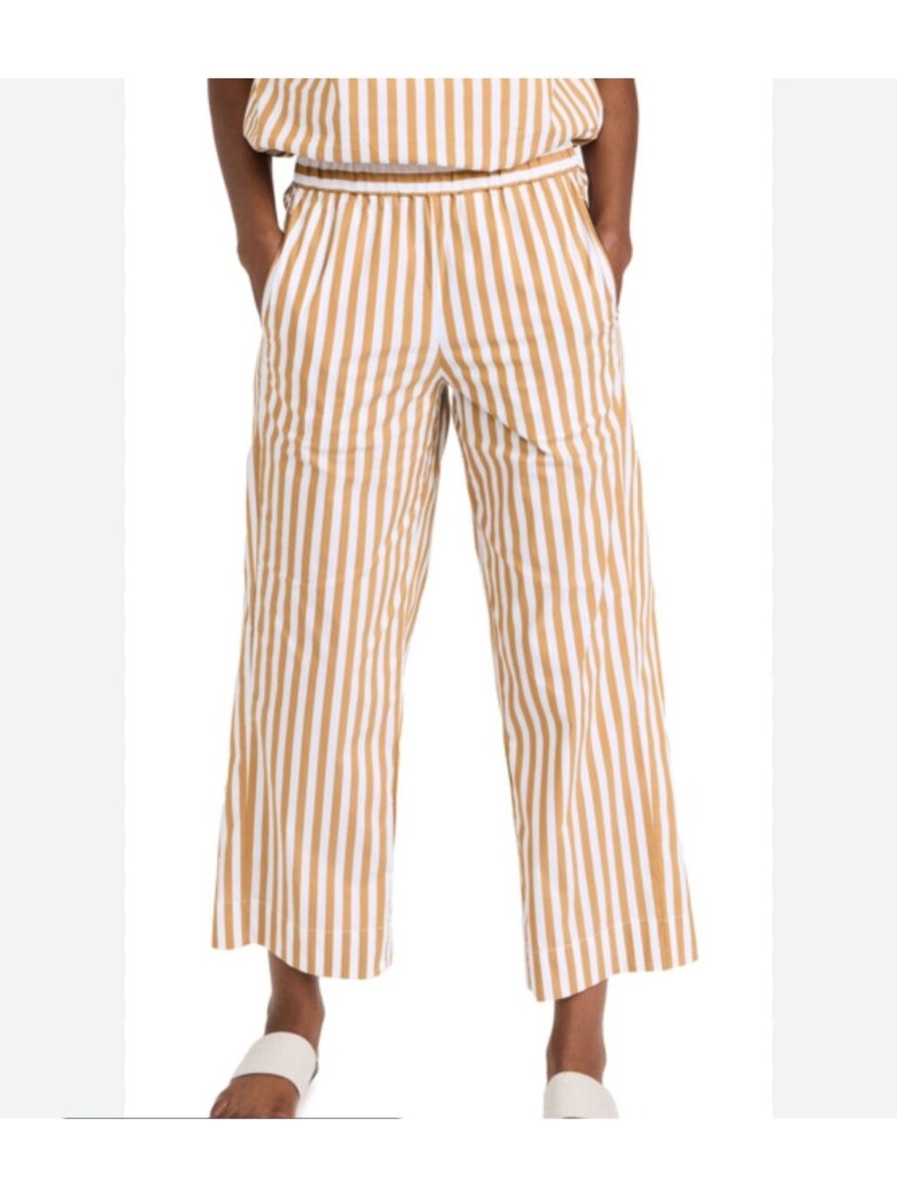 AYR The Beach Club Pants Baguette Stripe Cropped Wide Leg Women’s XS
